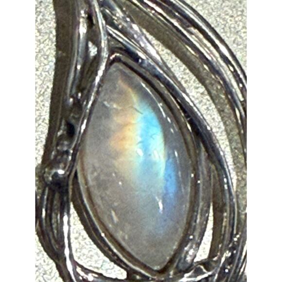 Hagit Gorali Sterling Silver Moonstone Drop Earrings, Israel Signed, Artisan - Picture 9 of 15